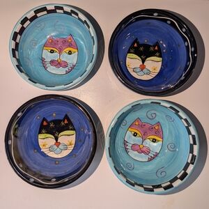 Vintage Hand-Painted Ceramic Ice Cream Bowls by Milson and Louis